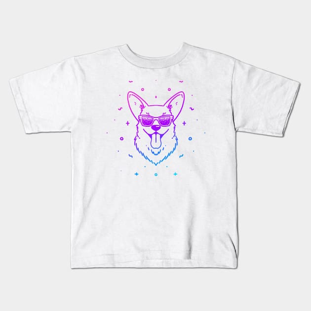 Cool Corgi (version I) Kids T-Shirt by CorinnaSchlachter